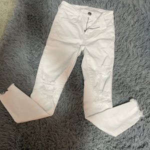 white american eagle ripped jeans